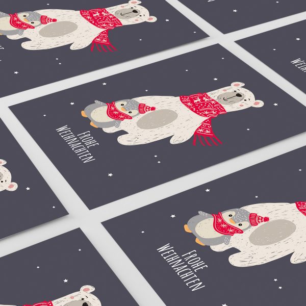 10 moderne Weihnachtskarten mit Umschlag - Stylische Weihnachten Tier 8 - Design-Karten zu Weihnachten im Set – Bild 6