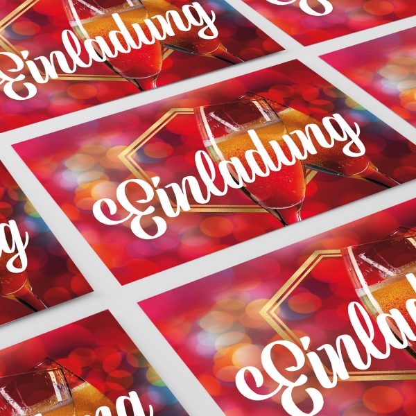 10 x Einladungskarten Klappkarten Weihnachten mit Umschlägen zur Weihnachtsfeier Motiv Sektgläser – Bild 6