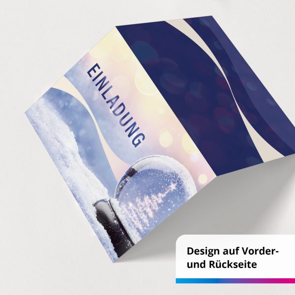 10 x Einladungskarten Klappkarten Weihnachten mit Umschlägen zur Weihnachtsfeier Motiv Schneekugel modern – Bild 2