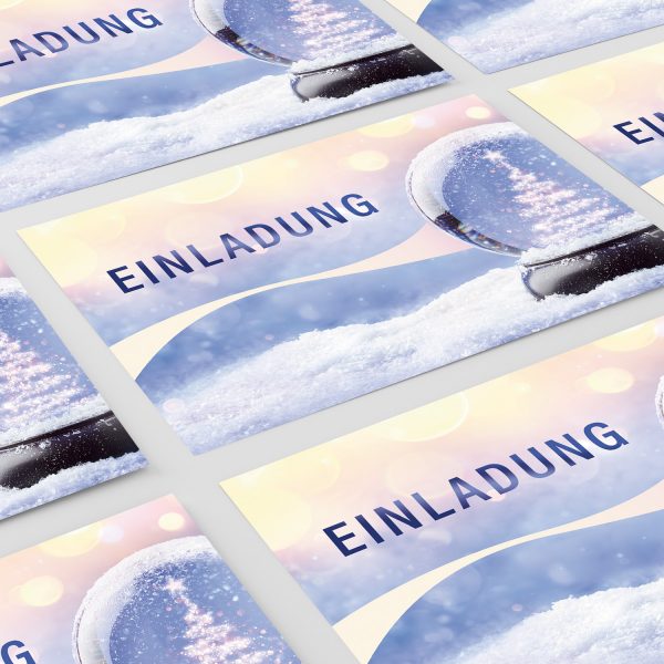 10 x Einladungskarten Klappkarten Weihnachten mit Umschlägen zur Weihnachtsfeier Motiv Schneekugel modern – Bild 6