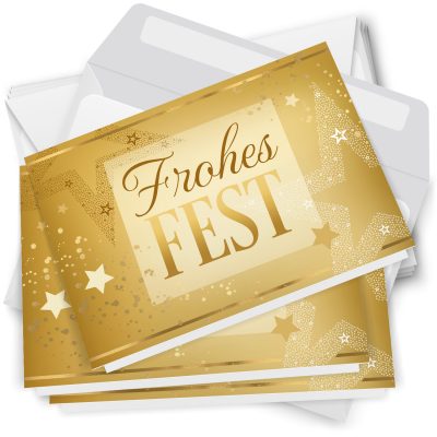 10 Weihnachtskarten Grußkarten zu Weihnachten - Klappkarten mit Umschlägen - Frohes Fest Edel
