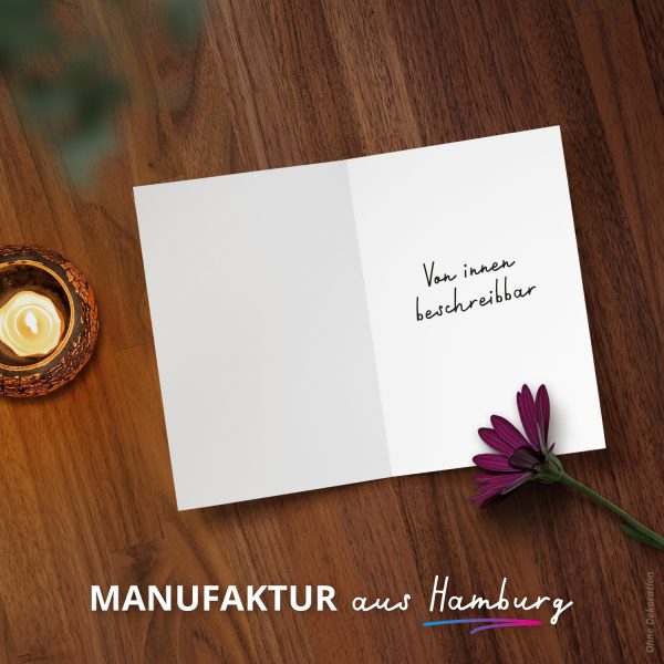 10 x Trauer Danksagungskarten Klappkarten mit Umschlag DIN A6, Trauerkarten Pusteblume dunkelblau auf weiss, Danke Sagen nach Beerdigung, Trauerfall – Bild 7