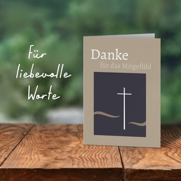 10 x Trauer Danksagungskarten Klappkarten mit Umschlag DIN A6, Trauerkarten Mitgefühl Danke Kreuz, Danke Sagen nach Beerdigung, Trauerfall – Bild 6
