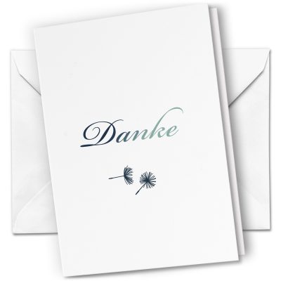 10 x Trauer Danksagungskarten Klappkarten mit Umschlag DIN A6, Trauerkarten Kleine Pusteblumen, Danke Sagen nach Beerdigung, Trauerfall