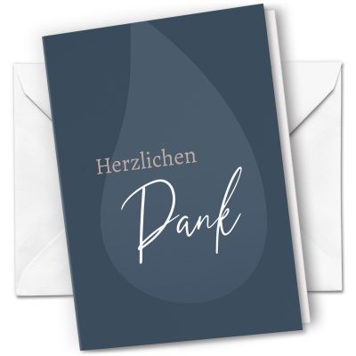 10 x Trauer Danksagungskarten Klappkarten mit Umschlag DIN A6, Trauerkarten Große Träne, Danke Sagen nach Beerdigung, Trauerfall