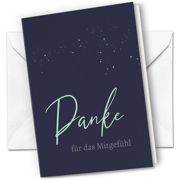 10 x Trauer Danksagungskarten Klappkarten mit Umschlag DIN A6, Trauerkarten Sternenhimmel, Danke Sagen nach Beerdigung, Trauerfall