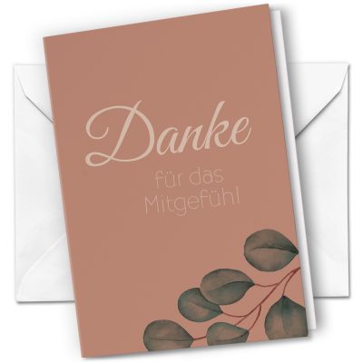 10 x Trauer Danksagungskarten Klappkarten mit Umschlag DIN A6, Trauerkarten Dezent Edel, Danke Sagen nach Beerdigung, Trauerfall