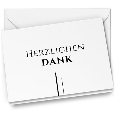 10 x Trauer Danksagungskarten Klappkarten mit Umschlag DIN A6, Trauerkarten Striche Edel Herzlichen Dank, Danke Sagen nach Beerdigung, Trauerfall
