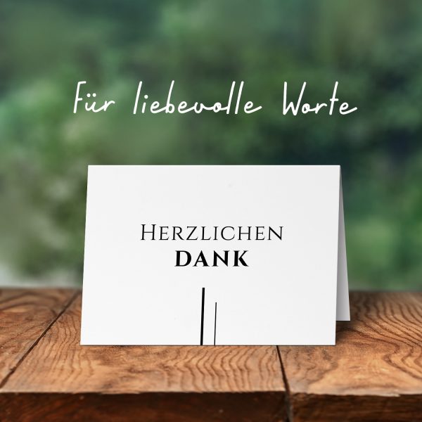 10 x Trauer Danksagungskarten Klappkarten mit Umschlag DIN A6, Trauerkarten Striche Edel Herzlichen Dank, Danke Sagen nach Beerdigung, Trauerfall – Bild 6
