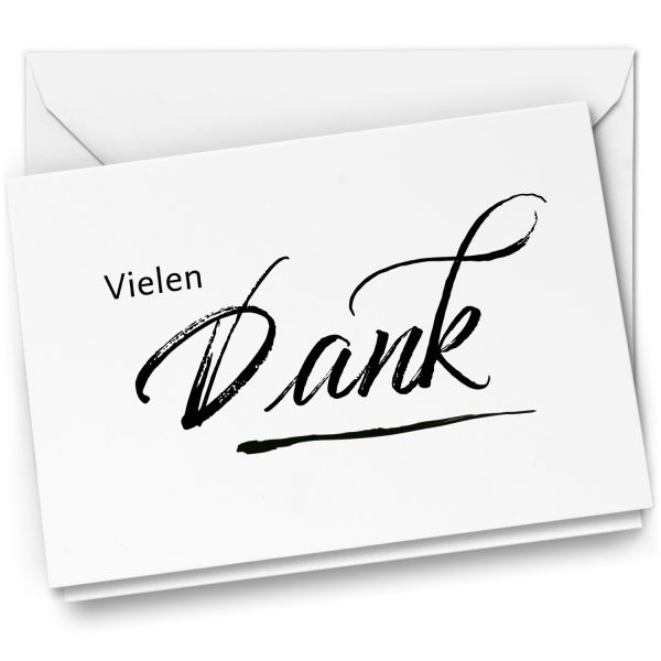 10 x Trauer Danksagungskarten Klappkarten mit Umschlag DIN A6, Trauerkarten Vielen Dank Schrift, Danke Sagen nach Beerdigung, Trauerfall