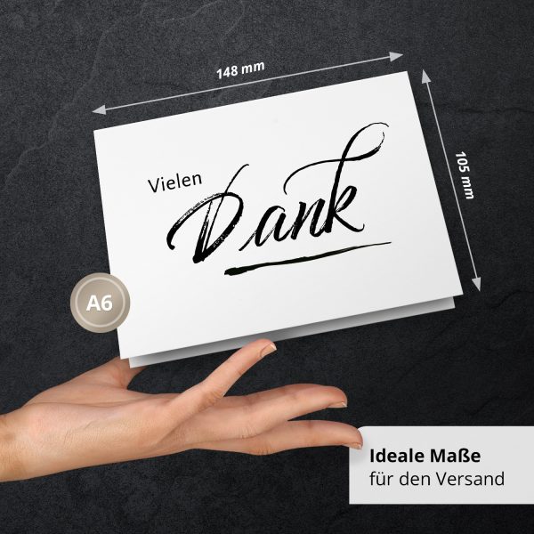 10 x Trauer Danksagungskarten Klappkarten mit Umschlag DIN A6, Trauerkarten Vielen Dank Schrift, Danke Sagen nach Beerdigung, Trauerfall – Bild 3