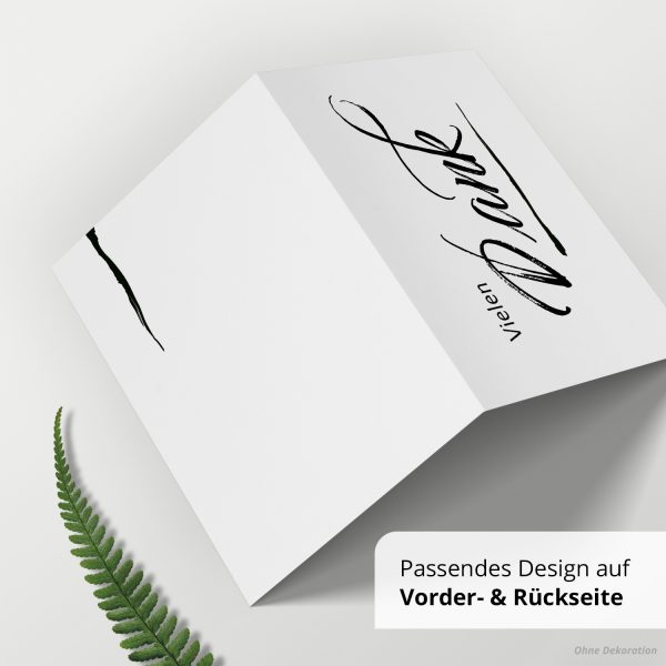 10 x Trauer Danksagungskarten Klappkarten mit Umschlag DIN A6, Trauerkarten Vielen Dank Schrift, Danke Sagen nach Beerdigung, Trauerfall – Bild 4
