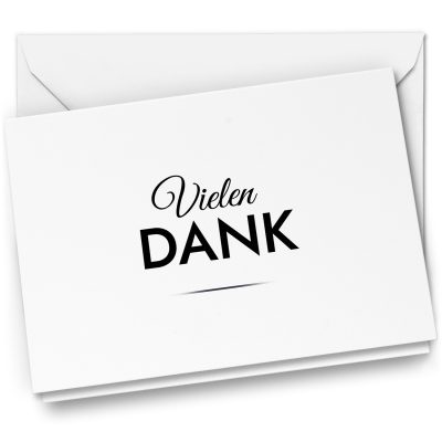 10 x Trauer Danksagungskarten Klappkarten mit Umschlag DIN A6, Trauerkarten Vielen Dank Edel, Danke Sagen nach Beerdigung, Trauerfall