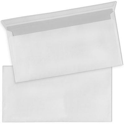 100 x Briefumschläge DIN LANG (220 x 110 mm), gerade Klappe, selbstklebend OHNE Fenster, Business weiß, 80 g/qm