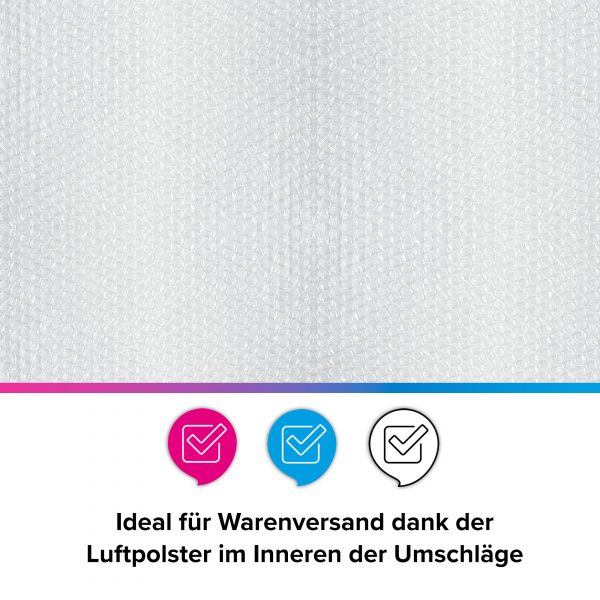 20 Kompaktbrief Luftpolster Versandtaschen Umschläge quer (Din Lang, ca. 235 x 125 mm) selbstklebend – Bild 3