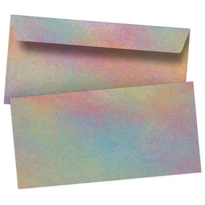 50 Briefumschläge DIN Lang | Bunt Regenbogen Sand| selbstklebend ohne Fenster | Brief-Umschlag mit Design-Motiv bedruckt | 90 g/m²