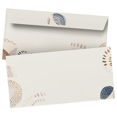 50 Briefumschläge DIN Lang | Art Design Kunst Modern | selbstklebend ohne Fenster | Brief-Umschlag mit Design-Motiv bedruckt | 90 g/m²