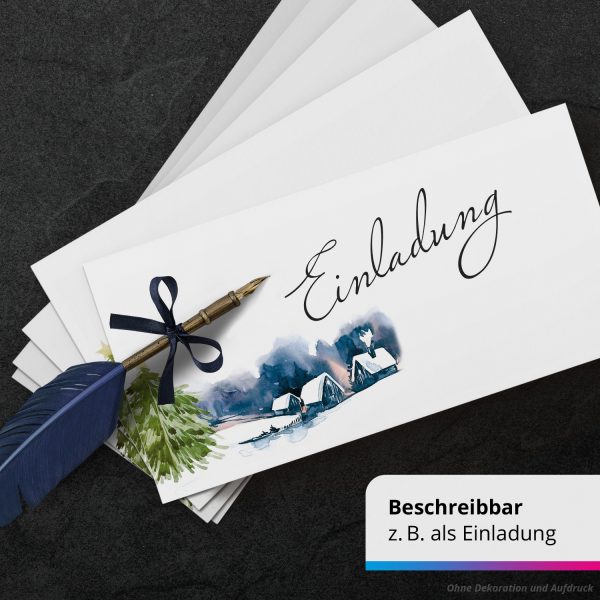 50 Briefumschläge DIN Lang | Winter Schneelandschaft Weihnachten | selbstklebend ohne Fenster | Brief-Umschlag mit Design-Motiv bedruckt | 90 g/m² – Bild 5