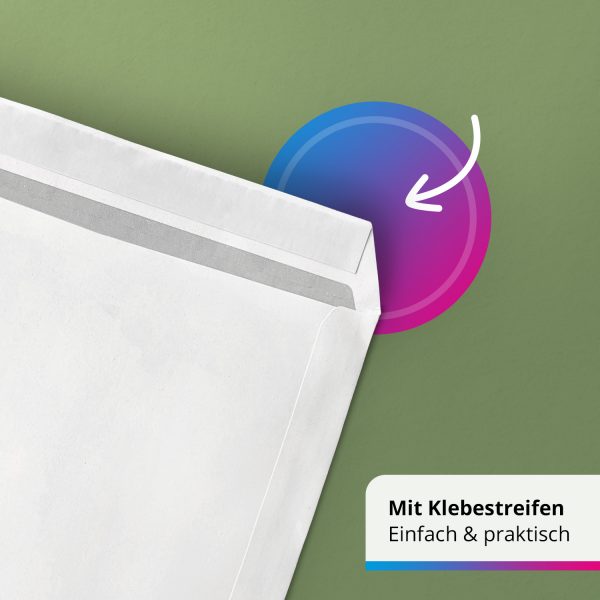 10 x Briefumschläge MIT Fenster DIN C4 für A4 (229 x 320 mm), gerade Klappe, selbstklebend, weiß, 120 g/qm Bewerbung und Dokumente – Bild 5