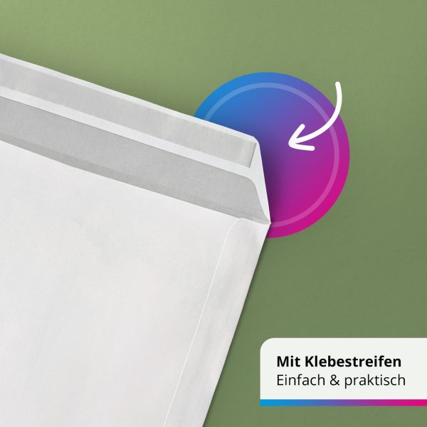10 x Briefumschläge ohne Fenster DIN C4 für A4 (229 x 320 mm), gerade Klappe, selbstklebend, weiß, 120 g/qm Bewerbung und Dokumente – Bild 5