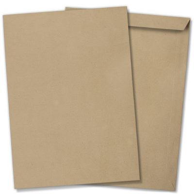 10 x Briefumschläge ohne Fenster DIN C4 für A4 (229 x 320 mm), gerade Klappe, selbstklebend, braun, 110 g/qm Bewerbung und Dokumente