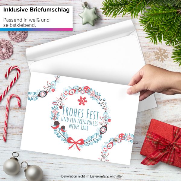 Große XXL Weihnachtskarte DIN A4 (Design Frohes Fest modern grafisch) mit Umschlag / Weihnachten / Klappkarte / Grußkarte / zum Geschenk / moderne Karte – Bild 2