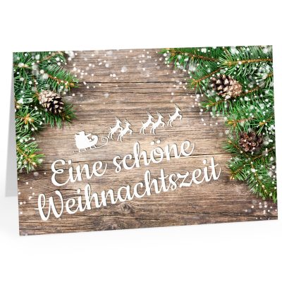 Große XXL Weihnachtskarte DIN A4 (Design Rustikale Karte) mit Umschlag / Weihnachten / Klappkarte / Grußkarte / zum Geschenk / moderne Karte