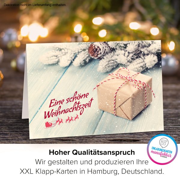 Große XXL Weihnachtskarte DIN A4 (Design Eine schöne Weihnachtszeit) mit Umschlag / Weihnachten / Klappkarte / Grußkarte / zum Geschenk / moderne Karte – Bild 3