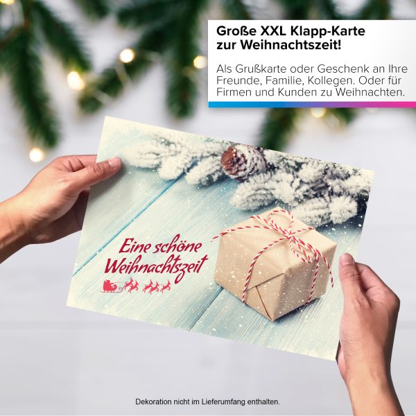 Große XXL Weihnachtskarte DIN A4 (Design Eine schöne Weihnachtszeit) mit Umschlag / Weihnachten / Klappkarte / Grußkarte / zum Geschenk / moderne Karte – Bild 4
