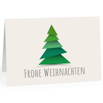 Große XXL Weihnachtskarte DIN A4 (Design Tannenbaum modern grün) mit Umschlag / Weihnachten / Klappkarte / Grußkarte / zum Geschenk / moderne Karte