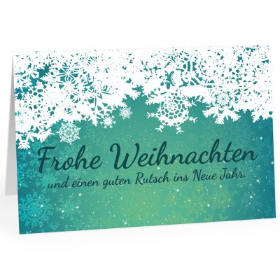 Große XXL Weihnachtskarte DIN A4 (Design Frohe Weihnachten Grün mit Schnee) mit Umschlag / Weihnachten / Klappkarte / Grußkarte / zum Geschenk / moderne Karte