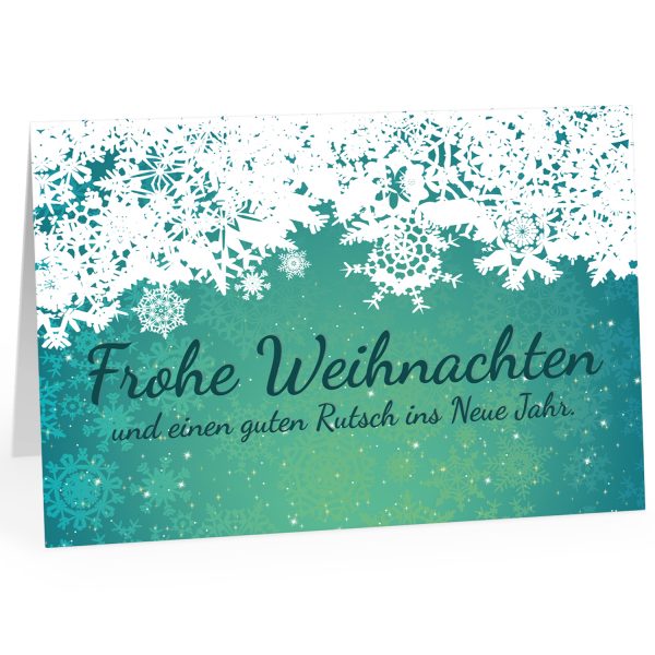 Große XXL Weihnachtskarte DIN A4 (Design Frohe Weihnachten Grün mit Schnee) mit Umschlag / Weihnachten / Klappkarte / Grußkarte / zum Geschenk / moderne Karte