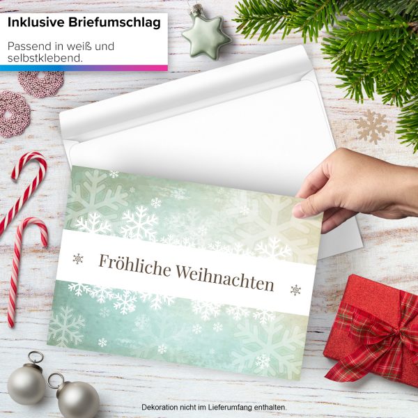 Große XXL Weihnachtskarte DIN A4 (Design Moderner grafischer Look hell) mit Umschlag / Weihnachten / Klappkarte / Grußkarte / zum Geschenk / moderne Karte – Bild 2