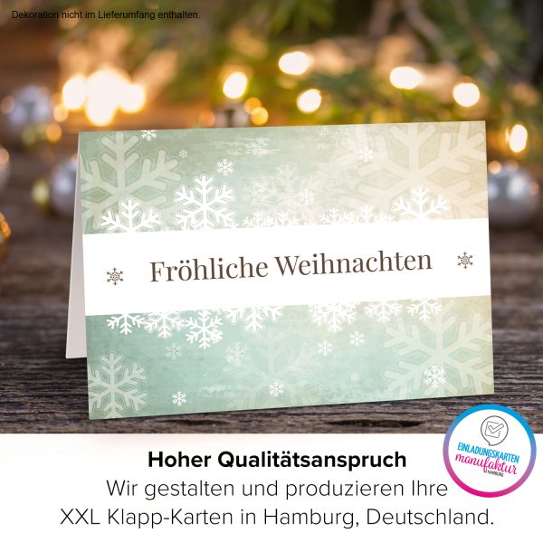 Große XXL Weihnachtskarte DIN A4 (Design Moderner grafischer Look hell) mit Umschlag / Weihnachten / Klappkarte / Grußkarte / zum Geschenk / moderne Karte – Bild 3