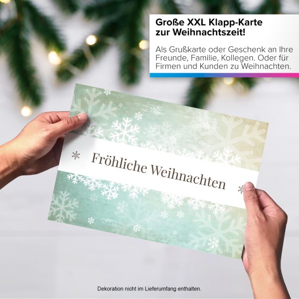 Große XXL Weihnachtskarte DIN A4 (Design Moderner grafischer Look hell) mit Umschlag / Weihnachten / Klappkarte / Grußkarte / zum Geschenk / moderne Karte – Bild 4