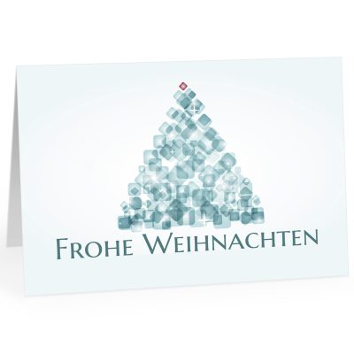 Große XXL Weihnachtskarte DIN A4 (Design Tannenbaum modern mit Spruch Frohe Weihnachten) mit Umschlag / Weihnachten / Klappkarte / Grußkarte / zum Geschenk / moderne Karte