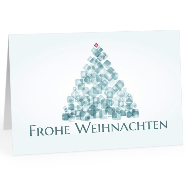 Große XXL Weihnachtskarte DIN A4 (Design Tannenbaum modern mit Spruch Frohe Weihnachten) mit Umschlag / Weihnachten / Klappkarte / Grußkarte / zum Geschenk / moderne Karte