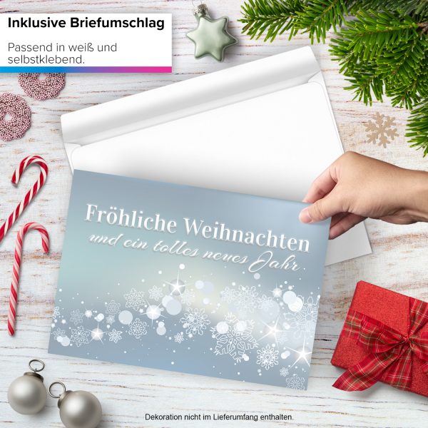 Große XXL Weihnachtskarte DIN A4 (Design Fröhliche Weihnachten - zauberhafte Karte) mit Umschlag / Weihnachten / Klappkarte / Grußkarte / zum Geschenk / moderne Karte – Bild 2