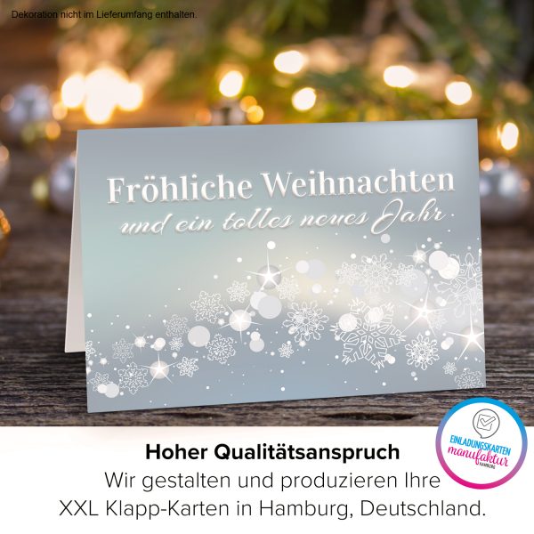 Große XXL Weihnachtskarte DIN A4 (Design Fröhliche Weihnachten - zauberhafte Karte) mit Umschlag / Weihnachten / Klappkarte / Grußkarte / zum Geschenk / moderne Karte – Bild 3
