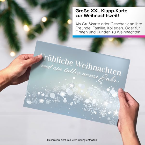 Große XXL Weihnachtskarte DIN A4 (Design Fröhliche Weihnachten - zauberhafte Karte) mit Umschlag / Weihnachten / Klappkarte / Grußkarte / zum Geschenk / moderne Karte – Bild 4