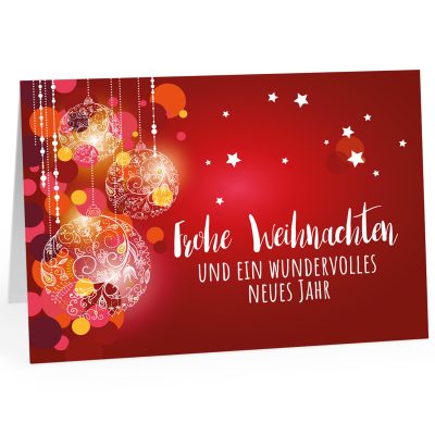 Große XXL Weihnachtskarte DIN A4 mit Umschlag - Frohe Weihnachten grafisch klassisch rot - Übergroße Klappkarte mit nettem Weihnachts Gruß zu Weihnachten