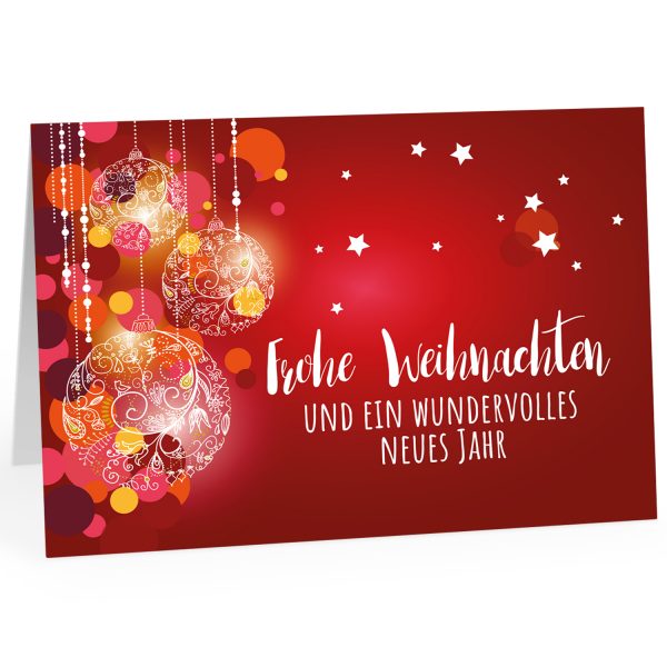 Große XXL Weihnachtskarte DIN A4 mit Umschlag - Frohe Weihnachten grafisch klassisch rot - Übergroße Klappkarte mit nettem Weihnachts Gruß zu Weihnachten