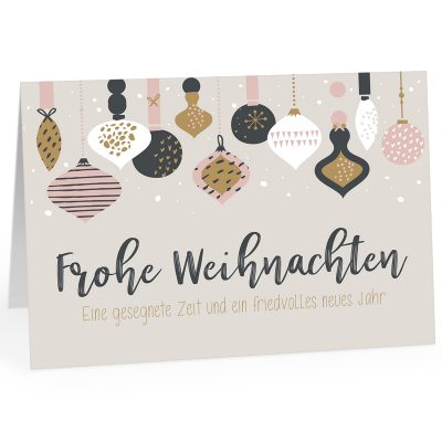 Große XXL Weihnachtskarte DIN A4 mit Umschlag - Frohe Weihnachten moderner Look - Übergroße Klappkarte mit nettem Weihnachts Gruß zu Weihnachten