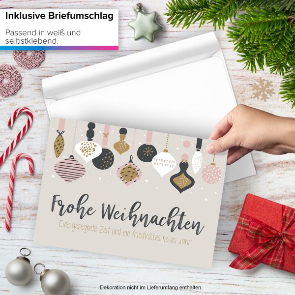 Große XXL Weihnachtskarte DIN A4 mit Umschlag - Frohe Weihnachten moderner Look - Übergroße Klappkarte mit nettem Weihnachts Gruß zu Weihnachten – Bild 2