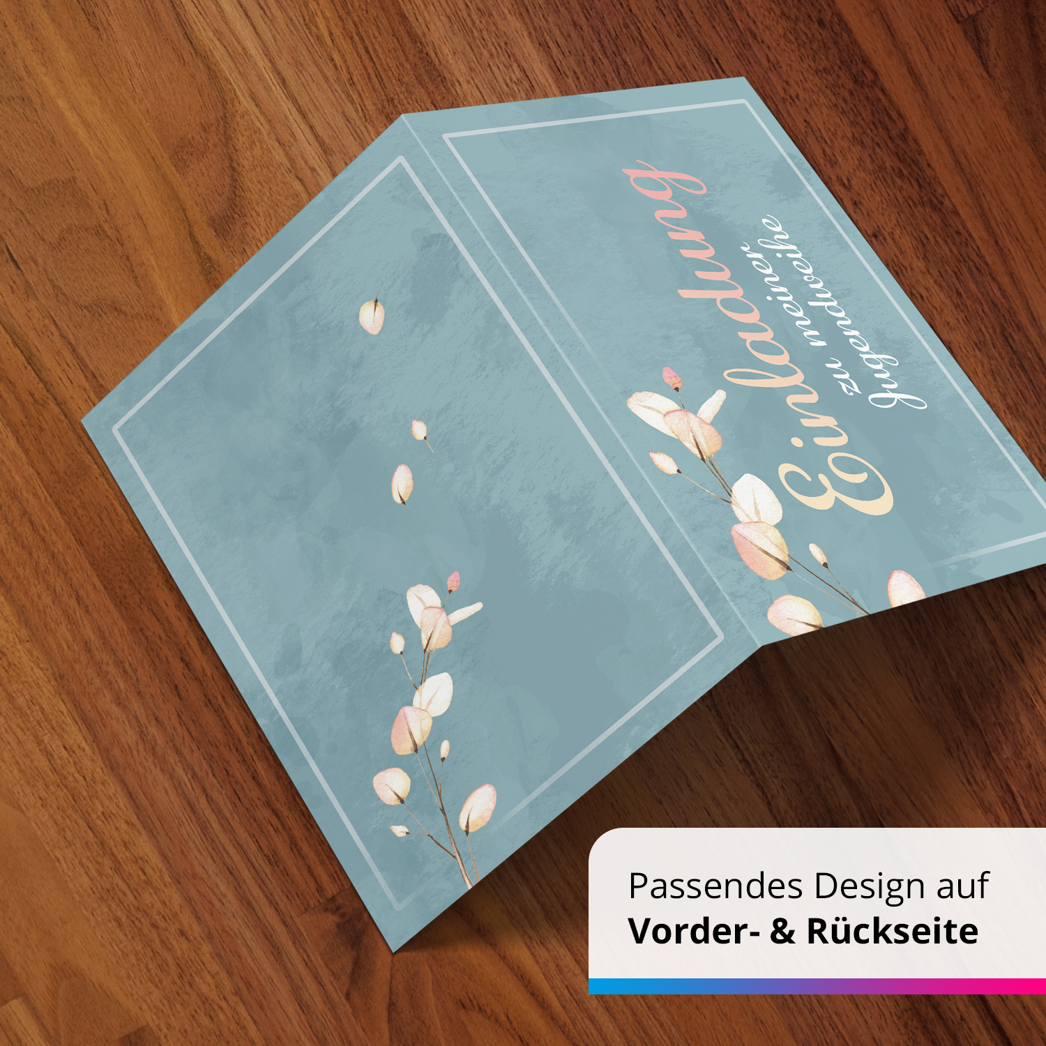 10 Jugendweihe Einladungskarten Mädchen - Motiv Verzauberte Weihe - moderne Einladungen Klappkarten mit Umschlägen – Bild 6