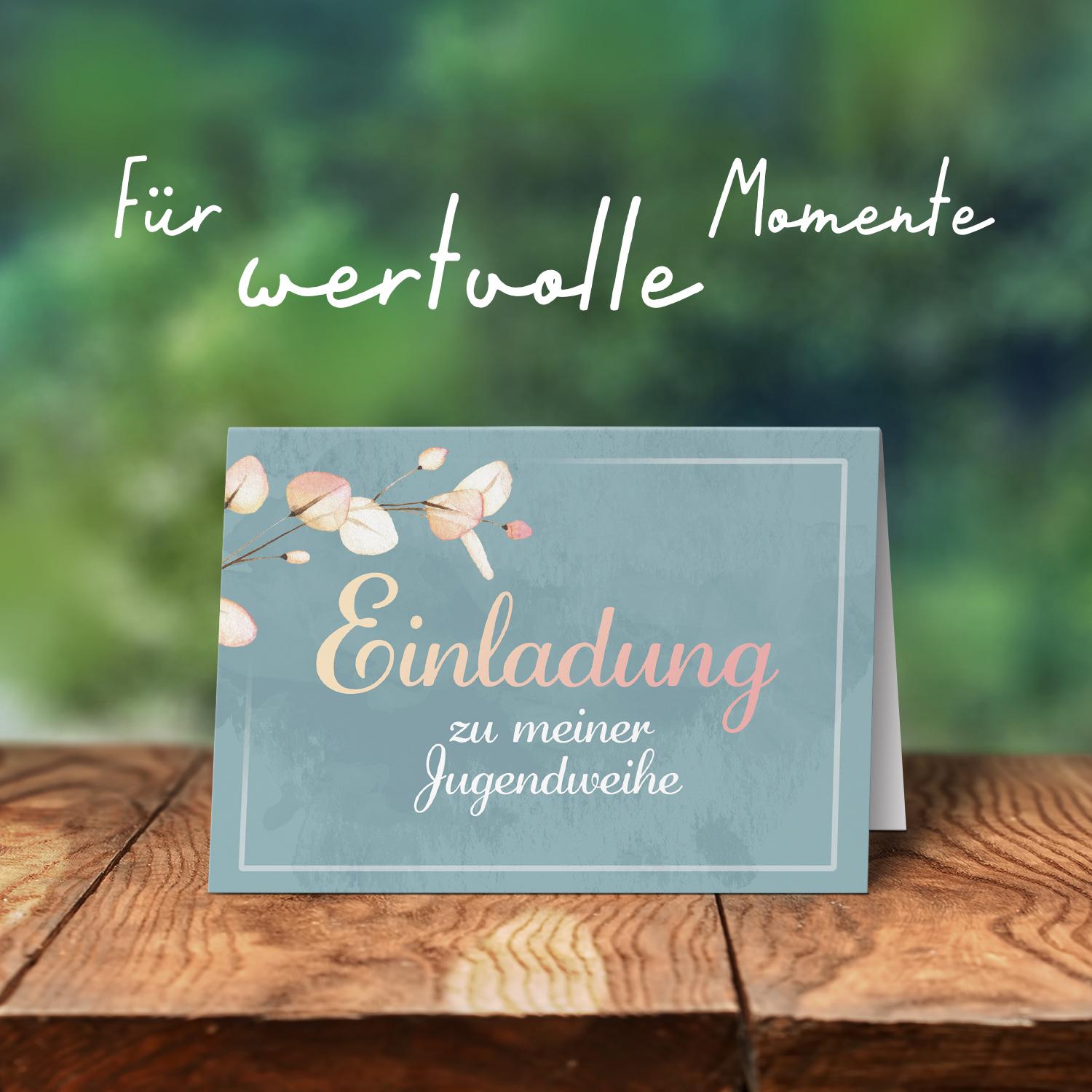 10 Jugendweihe Einladungskarten Mädchen - Motiv Verzauberte Weihe - moderne Einladungen Klappkarten mit Umschlägen – Bild 7